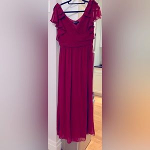 Burgundy/maroon floor length bridesmaid gown- XL/10